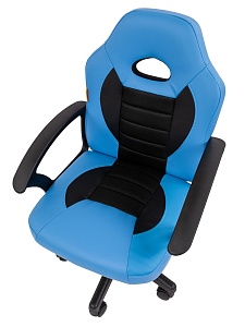 Детское компьютерное кресло CHAIRMAN KIDS 111, экокожа, голубой/черный